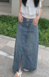 Hody Denim Long Slit Skirt