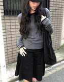 [1+1][MADE] Border Layered Tencel Long Sleeve T-shirt