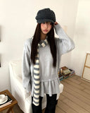 Peuon Layered Frill Button Knit