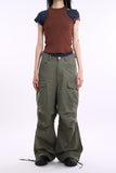 Trap side zipper parachute cargo pants