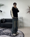 Enon Varsity Knit Hooded Zip-Up