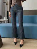 Lennon bootcut raw denim banding pants