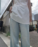 Fuwa Wash Denim Wide Pants