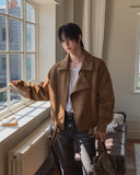 Seidon Suede High-Neck Rider Jacket