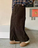 Taran corduroy carpenter long skirt