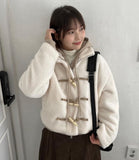 Roncoco fleece duffel quilted crop jacket