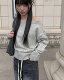 Fron shoulder slit knit