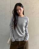 Achu Brushed Basic Round Long Sleeve Tee
