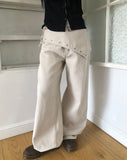 Maon Eyelet Scarf Layered Cotton Pants
