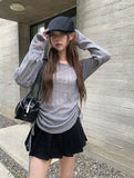Camille Off-Shoulder Shirring See-Through Knit