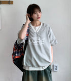 Chumin Sporty Color Matching Nylon Over Short Sleeve Tee