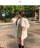 Boucle Quilting Lining Fur Shoulder Pad Winter Jacket