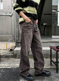 Cat washed corduroy pants