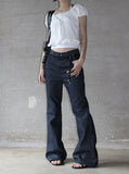 Non-fade raw denim bootcut