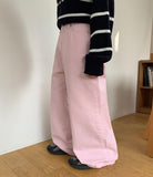 Muntove Color Cotton Wide Pants