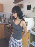 Vicky Basic Ribbed Round Sleeveless
