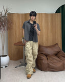 Benon Washed Buckle Cargo Pants