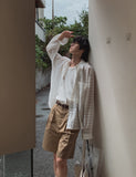 Way see-through check shirt