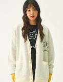Big Line Bear Smile Knit Cardigan
