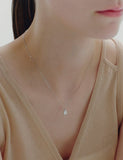 Essence 14K(W) Lab-Diamond Pear Pendant Necklace 1.0CT
