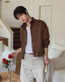 Kanji High-Neck Crop Cardigan