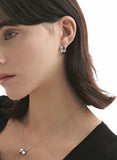 Triple Cut-Out Silver (W) One-Touch Earrings