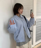 Sikone Seersucker Stripe Collar Jacket