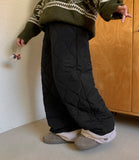 Kemin banding fleece quilted pants