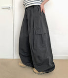 [unisex] Genki parachute string wide cargo pants