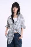Origin linen over check shirt