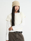 Layered ribbed half sleeve top