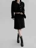 30% wool) Lat Tweed Midi Skirt