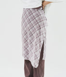 (W) Brin Checked Wrap Skirt