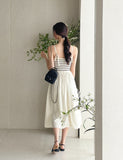 Deflin Stripe Sleeveless One Piece