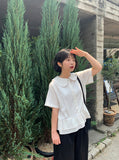Silke Round Collar Frill Blouse