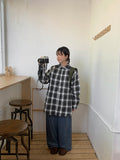 [unisex] Makodo Check Brushed Over Shirt