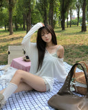 Reason See-through Deep V-Neck Long Sleeve