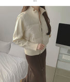 Pong Pong Thick High Neck Slim Knit Padding