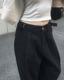 Tion Buckle Pintuck Wide Pants