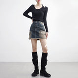 Lane Cargo Denim Skirt