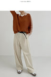 [unisex] Chino Two-Tuck Long Wide Pants