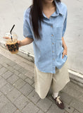 Shudo Pocket Denim Short Sleeve Shirt