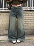 Weven Vintage Washed Denim Wide Pants