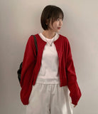 Lucyuni Color Round Knit Cardigan