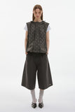 twin zipper dot hood vest