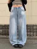 Aker Hood Washing Wide Denim Pants