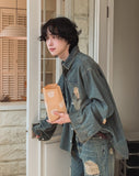 S/S Shea Damaged Washed Denim Shirt