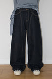 RAW CURVE STITCH DENIM
