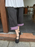 [BAONHAUS] Dairen Color Matching Roll-up Capri Pants