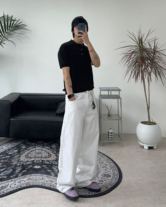 【SATIIIZ】mayp wide cotton pants SATIIIZ (サティーズ) - メイプワイドコットンパンツ / mayp